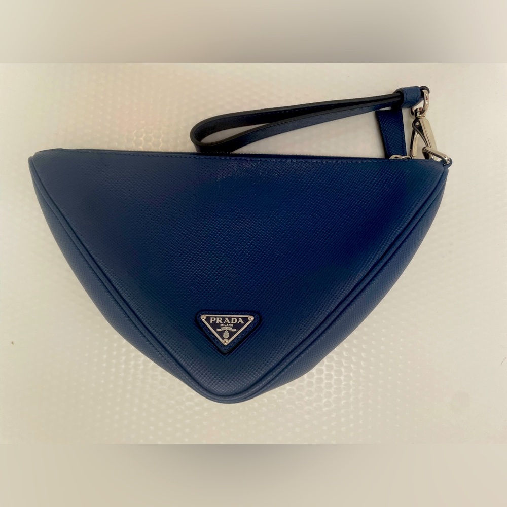Prada Saffiano Triangle Wristlet